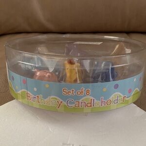 Birthday Candleholder Set of 8 - Multicolor